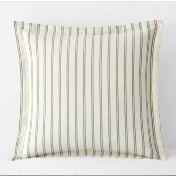 The Company Store Narrow Stripe Classic Cool Cotton Percale Pillow Sham - Picture 1 of 4